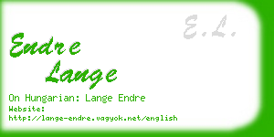 endre lange business card